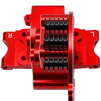 Aluminum Transmission Case Gearbox Housing Cover w/Motor Plate Compatible with 1/10 Traxxas Slash 2WD Rustler Stampede Bandit 2WD RC Car Replace 3691 (Red) - color: Red