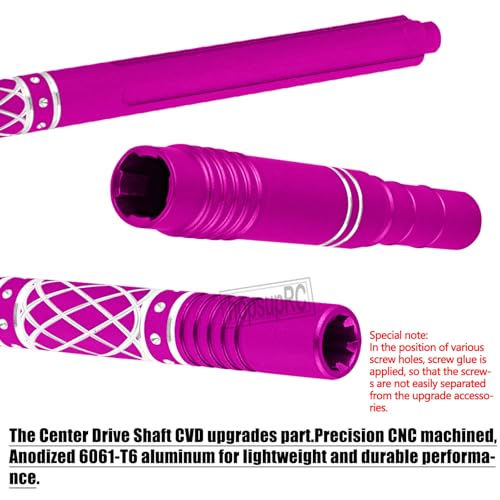 Upgrades Part Aluminum Center Slider Driveshafts Center Drive Shaft for 1/10 Kraton&Outcast 4X4 4S V2 BLX,Axles CVD Hops Up(Pink) - color: Pink(for 1/10)