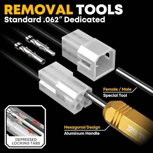 Standard .062" (3.68 mm) & JST-SYP Connector Crimping Tool Kit with Pin Extractor, 2–12 Pin Plug & Receptacle, 16-26 AWG Terminals for Arcade, Pinball, RC Battery & Audio, Fits Molex .062"