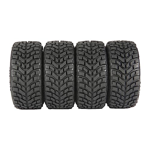 4PCS 76mm/2.99inch RC Rally Car Tyres 12mm Hex Hub Rubber Tires & Plastic Wheel Rims for 1/16 1/14 1/12 1/10 RC Touring Car On-Road Off Road Buggy(NOT Glued) - size: A