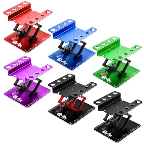 RC Car Work Stand Lift Lower w/Screw Tray for 1/8 1/10 1/12 RC Cars, Blue | Adjustable Aluminum RC Car Repair Stand for 1/8 1/10 1/12 Scale RC Crawler Truck Traxxas Slash TRX4 Arrma Axial SCX10 - color: Blue