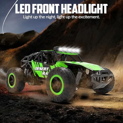 RACENT Remote Control Cars for Adults - 1:16 Scale 20kph Fast RC Truck All Terrain Off-Road Monster Truck for Adults with 2 Rechargeable Batteries (Green) - color: Green
