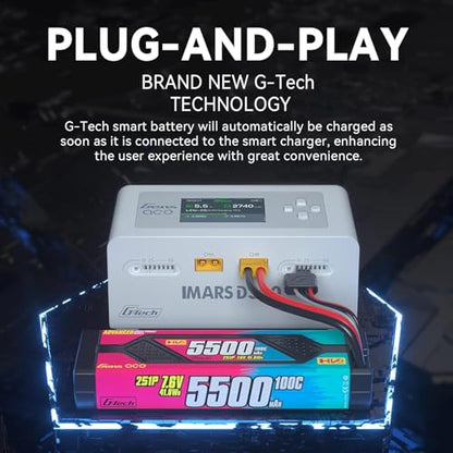 IMARS D300 Balance Charger, Gens Ace Dual Channel for RC 1~6S.White | AC 300W / DC 700W (350W*2) 16A Smart Charger | G-Tech