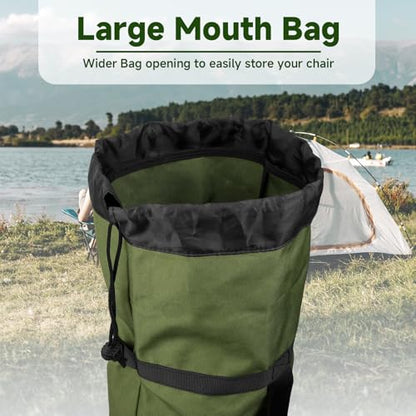 Xxerciz Camping Chair Replacement Bag 48 Inches Folding Chair Carry Bag with Adjustable Shoulder Strap Nylon Storage Tent Bag Heavy Duty Chair Bag for Travel Camping Sports (Exclude Chair) - color: Army Green