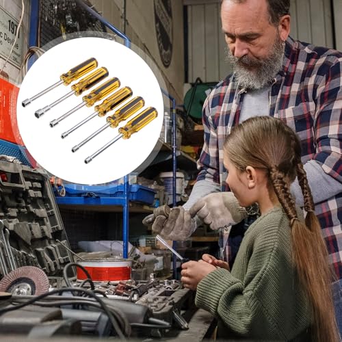 BESTonZON 6pcs Steel Nut Driver Set with Non-slip Handle Lightweight Hex Socket Wrenches 5.0mm to 10.0mm for Disassembling Rc Cars and Boats Color