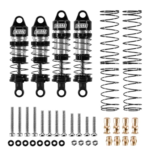INJORA Carbon Shock Towers and Aluminum Oil Shocks for Losi Micro-B/Micro-T