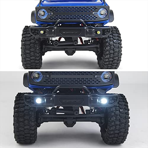Metal Front & Rear Bumper with Lights, Front | For 1/24 Axial SCX24 AXI00006 Bronco, RC Crawler Car - color: Front