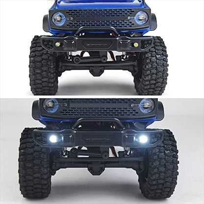 Metal Front & Rear Bumper with Lights, Front | For 1/24 Axial SCX24 AXI00006 Bronco, RC Crawler Car - color: Front