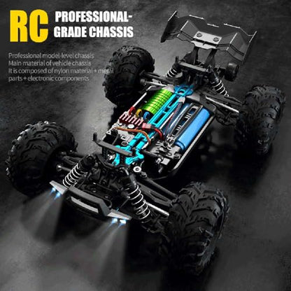 X-Verse 16102PRO 1:16 Fast Brushless RC Car for Adults, Max 45 mph, Off Road Remote Control Truck, 4WD High Speed Drift RC Car, All Terrain RC Truggy(3 Battery) - color: 16102pro (Yellow)