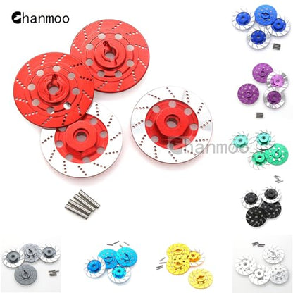 1/10 RC Aluminum Alloy 12mm Hex Drift Wheels Rim Tires Hub Brake Disc Compatible with 1/10 RC On Road Rally Touring Racing Street Car Traxxas Tamiya HSP HPI Redcat Racing 4PCS (Sky-Blue) - color: Sky-blue