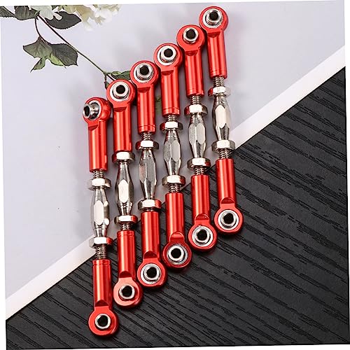 Hemoton 18pcs Rc Car Rods Turnbuckle Rod Linkage Material CNC Machined Fit for Rc Trucks - color: Redx3pcs, size: 7.1X1X0.8cmx3pcs