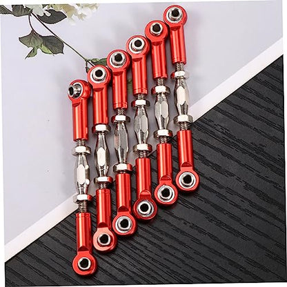 Hemoton 18pcs Rc Car Rods Turnbuckle Rod Linkage Material CNC Machined Fit for Rc Trucks - color: Redx3pcs, size: 7.1X1X0.8cmx3pcs