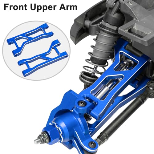 Aluminum 1/16 Suspension Arms Front Rear and Upper Lower Suspension Arms | for Traxxas 1/16 Mini XRT Monster Truck Upgrade, Blue - color: Blue