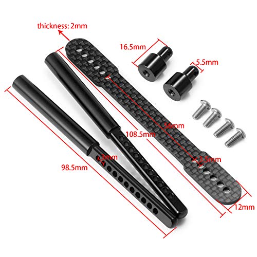 Que-T Body Mount (F&R) for Axial SCX10 II 90046 90047 1/10 RC Car (Black) - color: Black