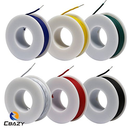 Electrical Wire CBAZY Hook up Wire Kit (Solid Wire) 22 Gauge 6 Colors 26.2 feet Each Wires 22 AWG - color: 1007-soild-electrical wire, size: 22AWG