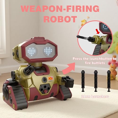 Interactive Smart Robot Toys, Rechargeable Remote Control Emo Robot, Gold | Learning Gesture Sensing, Auto-Demonstration, Music and Dance, Shining LED Eyes, Birthday Gift for Kids - color: 103 Gold