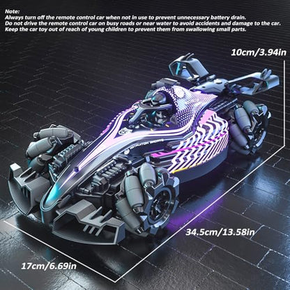 RC Stunt Car, Gesture Sensing Remote Control Car with Sound Lights and Spray, 2.4GHz 4WD 360° Rotating RC Cars with 3 Batteries for Teens (Blue) - color: Blue, size: 3 Batteries