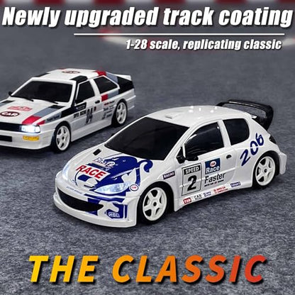 LDRC 2803PRO 1/28 Mini RC Drift Car GTR 2.4GHz 4WD RTR with Gyro and 4PCS Drift Tires Racing Radio Control Cars (White) - color: 2803-white