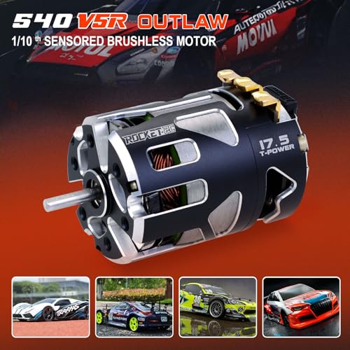 Surpass Hobby Outlaw 540 V5R Sensored Brushless Motor,3000KV Competition Level Motor with Shaft 3.175 Use for 1:10 RC Racing Car (17.5T) - style: Outlaw 17.5T