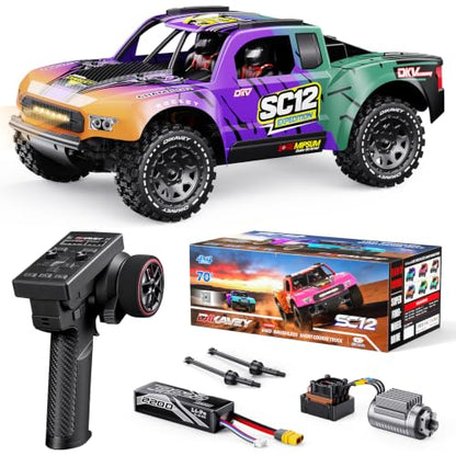 1/12 Brushless Remote Control Car RTR, 42MPH (70+Km/H 4WD Rc Short-Course Truck, Amateur-Level Rc Drift Car, Equipped with 3s 2200 Mah Battery, All-Terrain Tires, Suitable for Adults-Purple - color: Purple