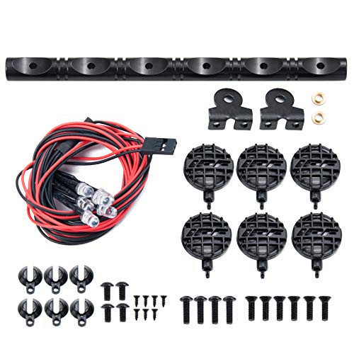 RC-Hub LED Roof Lamp Lights Bar 6 LEDs for 1/10 RC Crawler Car SCX10 - color: 6 leds