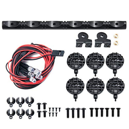 RC-Hub LED Roof Lamp Lights Bar 6 LEDs for 1/10 RC Crawler Car SCX10 - color: 6 leds