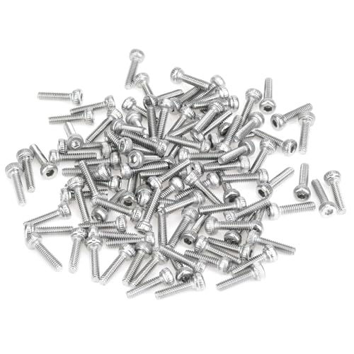 105 Pieces M2.5 x 8mm Socket Head Cap Screws, Thread Pitch 0.45mm, Sutemribor M2.5 Screws, 304 Stainless Steel, Fully Threaded, Silver - size: M2.5 x 8mm, style: Socket Head