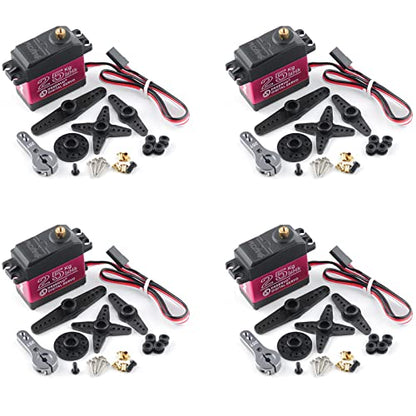 4PCS DS3225 25KG Digital Rc Servo, High Torque Waterproof Full Metal Gear RC DS Servo Motor with 25T Servo Arm for Baja Car Robotic Arm 1/8 1/10 1/12 Crawler Truck Boat (Angle 270 Degree)