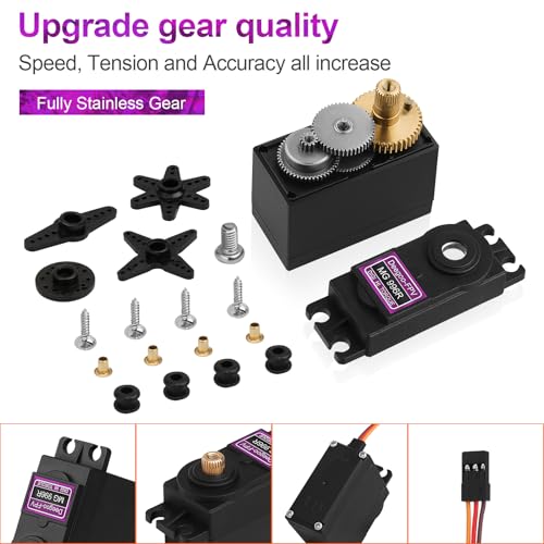 Deegoo-FPV MG996R 55g Metal Gear Digital Servos, 2-Pack | High-torque 55g digital servos with metal gears for RC cars, boats, aircraft, robots and steering mechanisms. - style: MG996R-2pack