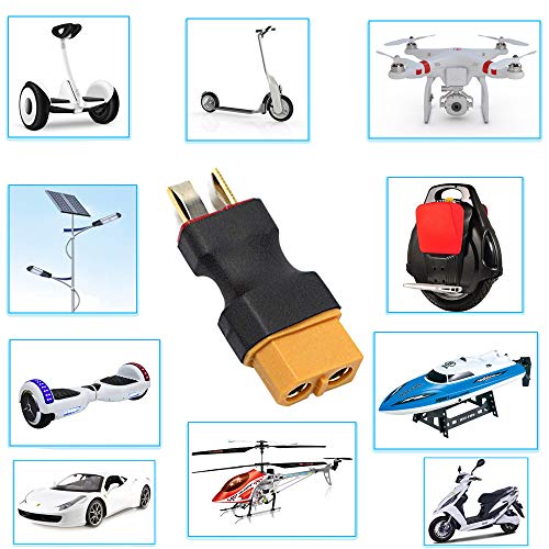 2 Pairs XT60 Plug Male Female Connector to T Plug Male Female Connector Conversion Adapter