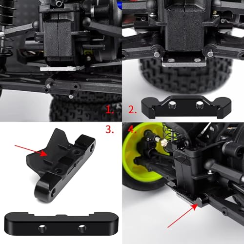 RC Modifications Spare Compatible With 1/16 For Mini-B 2WD RC For Buggy Car Upgrades Parts Aluminum Alloy Rear Pivot Block Set Arm Mount