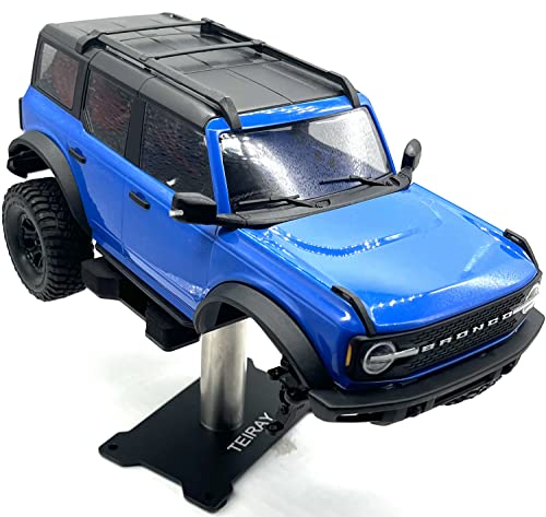 RC Car Work Stand Mat Repair Workstation Aluminum 360 Rotation Height Body Mounts for 1/16 1/18 1/24 SCX24 TRX4M Scale Cars Trucks RC car Display Stand (Black) - color: Black