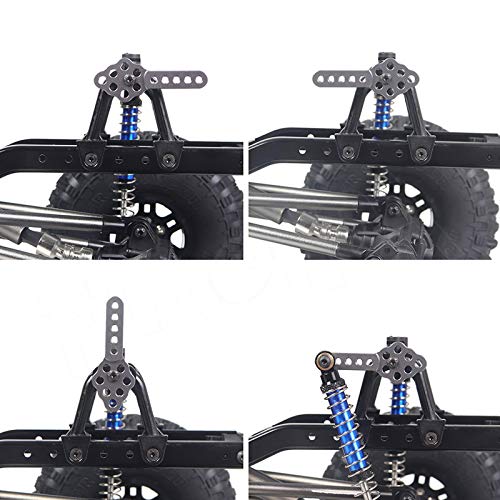 4Pcs Metal CNC RC Car Shock Absorber Mount Adjust Height Angle Stand for Axial SCX10 90046 D90 D110 SCX10III RC Crawler (Grey) - color: Gray