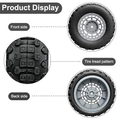 Pre-Glued 12mm Hex RC Wheels and Tires for 1/10 RC Short Course Truck, 4PCS | Compatible with 1/10 Arrma Senton Traxxas Slash Axial Losi Axial Redcat - color: Black Tires B+ Gray Wheels