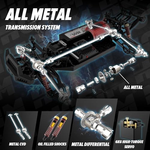Hosim 1/10 Off Road RC Cars Fast 68KM/H, RTR Brushless RC Car for Adults | High Speed Monster Truck Hobby Remote Control Car, Waterproof RC Truck 4x4 All Terrain Buggy Toy Gift for Boys Age 8+ - color: Upgraded Gray