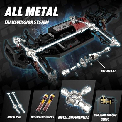 Hosim 1/10 Off Road RC Cars Fast 68KM/H, RTR Brushless RC Car for Adults | High Speed Monster Truck Hobby Remote Control Car, Waterproof RC Truck 4x4 All Terrain Buggy Toy Gift for Boys Age 8+ - color: Upgraded Gray