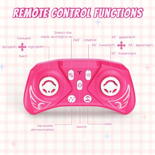 Unicorn Gesture Sensing RC Stunt Car Remote Control Car for Girls | 360°Rotation & 2.4GHz Monster Truck Toys with Light & Music Barbie Style Toy for Girls Age 6-7 8-12+ Years Old Birthday Gift