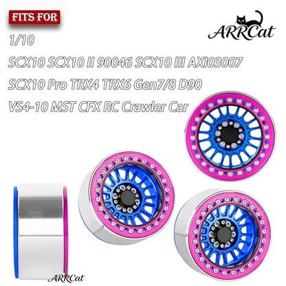Alloy 2.2 Beadlock Wheels Rims for 1/10 TRX4 TRX6 SCX10 SCX10 II SCX10 III SCX10 Pro Gen7/8 D90 VS4-10 MST CFX RC Crawler Car,RC 2.2 Beadlock Wheel Off Road Buggy Rally RC Truck Wheel,Navy Blue - color: Navy Blue - (Alloy 2.2 Beadlock)