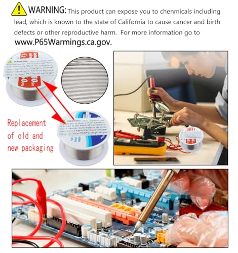 4-in-1 welding tool set, soldering iron tip cleaner + 0.6mm solder wire (1.76 oz / 50 g) + Rosin Solder Flux Paste (0.35 oz / 10 g), no-clean soldering core (2.0mm, 29.5 inches)