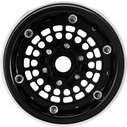 INJORA Turbine 1.9" Aluminum Wheel Offset -10mm for 1/10 RC Crawler（Black - color: Black