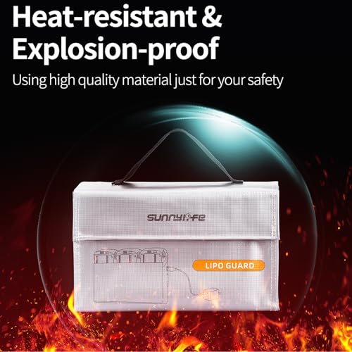 CAPART Lipo Battery Safe Bag Fireproof for RC Car and RC Drone, Compatible with DJI Mini 4 3 2 Avata 2 1 Air 3 2 Mavic 3 2 FPV RC Drone Batteries and Charging Hub, Safety Charging Storage Bag Pounch