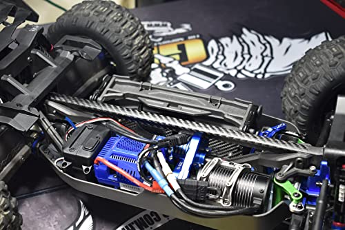 Carbon Fibre Chassis Brace For Traxxas 1/8 4WD Sledge Monster Truck 95076-4 - 1Pc Set Black