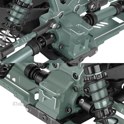 RC Aluminum Transmission Gearbox Case & 37T Diff Gear Upgrades Part for 1/10 Slash/Rustler/Stampede/Jato 4X4 4WD VXL/XO-1,Replace #6880#6881,Titanium - color: Titanium-(rc Upgrades Part）