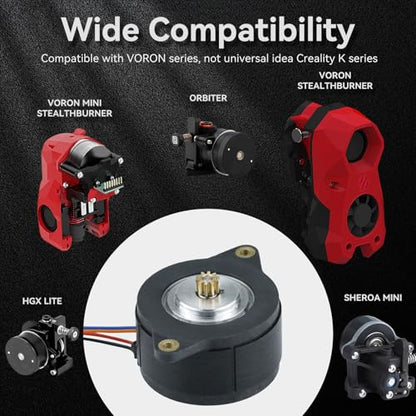 HighTemperature 180° Motors Upgraded NEMA 14 36mm Pancake Motor,3D Printer 10Teeth Extruder Circular Stepper Motors, for Voron 2.4 0.1 0.2 Sherpa Mini Ender 3 V2 Pro, BLV, CR10 3D Printer