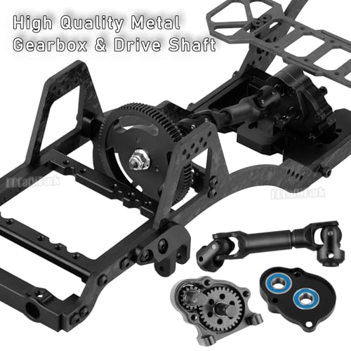 RC Carbon Fiber LCG Chassis Frame Upgrades Part for 1/10 SCX10 SCX10 II Capra 1.9 UTB & Other DIY Builds RC Crawler,Front Mounted Transmission LCG Chassis Kit,Cab Body Mount Brace,Black - color: Black - (Carbon Fiber)