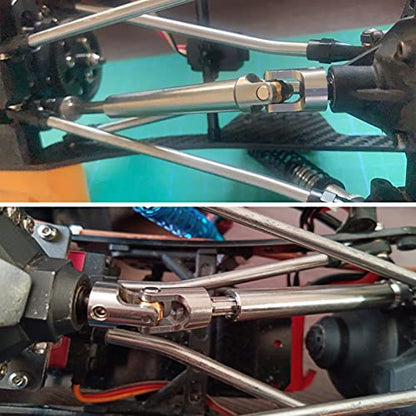 2Pcs Stainless Steel Drive Shafts 112-165mm for 1/10 RC Crawler | 4.4inch-6.47inch,Copper joint,Sturdy,Silver - size: 112mm-165mm