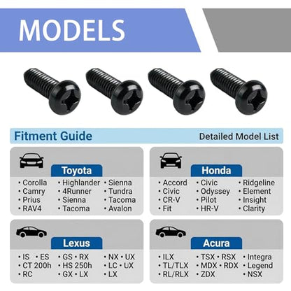 8PCS M6-1.0 x 20mm Car License Plate Screws,Stainless Steel Cars License Plate Bolts Screws as Replacement Parts,Pan Head Cars Licence Plates Screw Set Car Accessories (M6-1.0 * 20mm) - color: M6-1.0*20mm