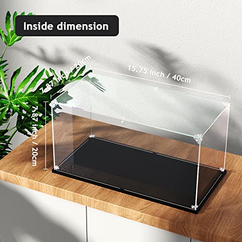 Clear Acrylic Display Case ,Self-Assemble Showcase for Collectibles, Action Figures, Dolls- Alternative Glass Box for Commemorative Gifts(16x8x8 inches, 40x20x20 cm) - size: 16x8x8 inch,40x20x20 cm