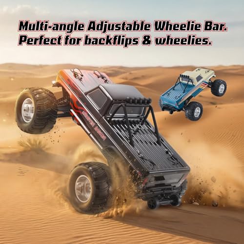 FMS 1/10 Ford F-100 Brushless RC Truck, 1973 Licensed RC Car for Adults, 55KM/H High Speed 2WD RC Crawler, Hobbywing 60A ESC & 3652 Motor, All-Metal Gears & Steel CVD Drive Shafts, RS (Black) - color: Flame Black