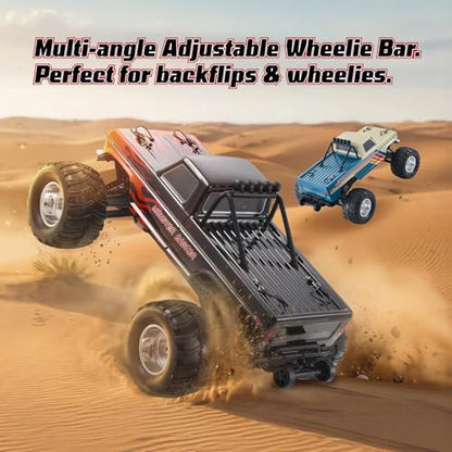 FMS 1/10 Ford F-100 Brushless RC Truck, 1973 Licensed RC Car for Adults, 55KM/H High Speed 2WD RC Crawler, Hobbywing 60A ESC & 3652 Motor, All-Metal Gears & Steel CVD Drive Shafts, RS (Black) - color: Flame Black